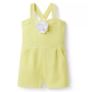 Janie an Jack Rosette Ponte Romper in Twinkle Star (Yellow) Size: 5 Toddler Girl